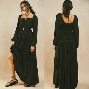 Free People After Dusk Maxi in Black Size Small NWOT $